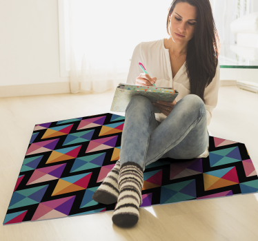 Alfombra de vinilo geométrica diamantes coloridos - TenVinilo
