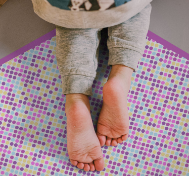 Alfombra de vinilo infantil Círculo de lunares para niños - TenVinilo