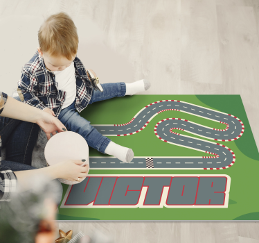 Alfombra de vinilo infantil de carretera personalizable - TenVinilo
