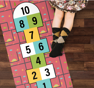 Alfombra de vinilo juegos infantil Juego de salto - TenVinilo