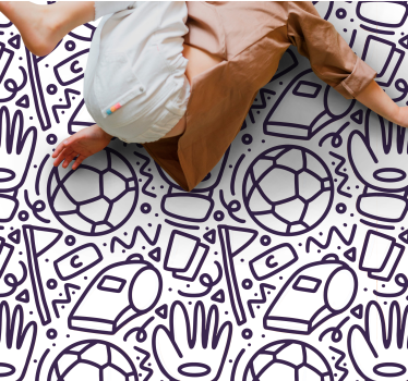 Alfombra de vinilo juvenil Diseño de doodle de deporte - TenVinilo