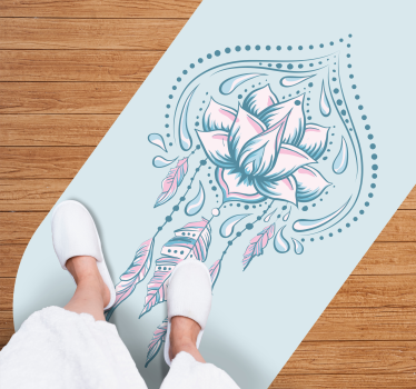 Alfombra de vinilo mandala Flor de loto desde el lado - TenVinilo