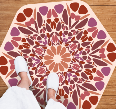 Alfombra de vinilo mandala Formas geométricas hexagonales - TenVinilo