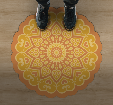Alfombra de vinilo mandala Mandala naranja - TenVinilo