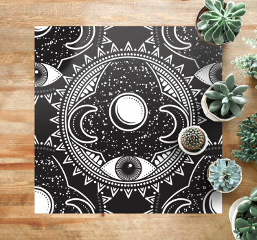 Alfombra de vinilo mandala Tema del zodiaco mandala - TenVinilo