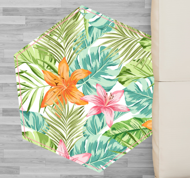 Alfombra de vinilo oficina Hojas de multas tropicales - TenVinilo