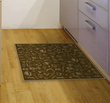 Alfombra de vinilo de motivos de café - TenVinilo