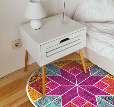 Alfombra de vinilo para habitación mosaico paisley - TenVinilo