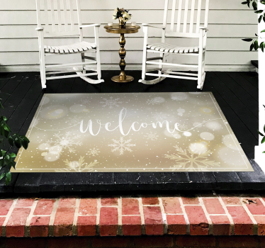 Alfombra de vinilo recibidor brillante de navidad - TenVinilo