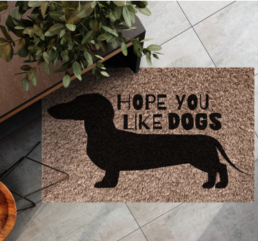 Alfombra de vinilo recibidor Espero que te gusten los perros - TenVinilo