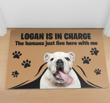 Alfombra vinílica entrada foto personalizada mascota - TenVinilo