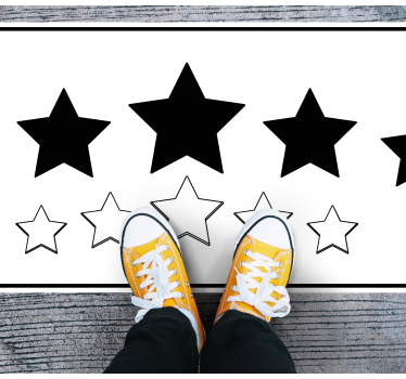 Alfombra de vinilo recibidor Grandes estrellas negras - TenVinilo