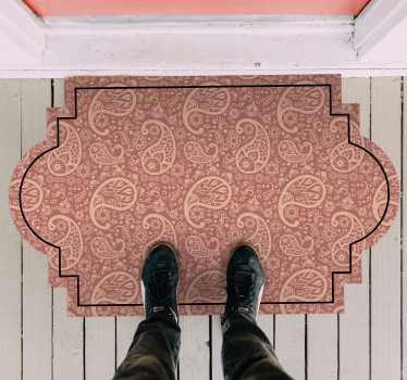 Alfombra vinílica entrada patrón de paisley - TenVinilo