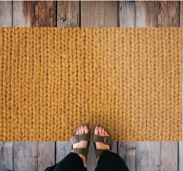 Alfombra vinílica textura Imitación de fibra natural naranja - TenVinilo