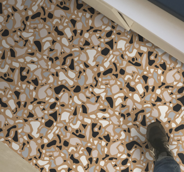 Alfombra de vinilo textura Terrazo marrón clásico - TenVinilo