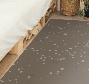 Alfombra de vinilo textura Terrazo marrón y gris - TenVinilo
