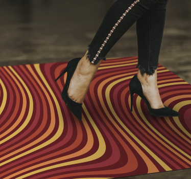 Alfombra de vinilo vintage Olas del arco iris pop de los 70 - TenVinilo