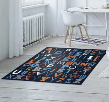 Alfombras vinílica cuadrada abecedario tipográfico - TenVinilo