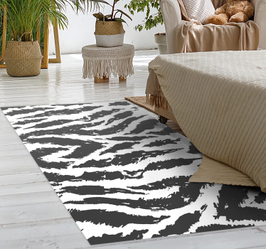 Alfombra vinílica animal print piel tigre blanca - TenVinilo