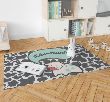 Alfombra de vinilo Infantil vaca Con Nombre - TenVinilo