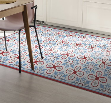 Alfombra vinílica azulejos marroquíes rojos - TenVinilo