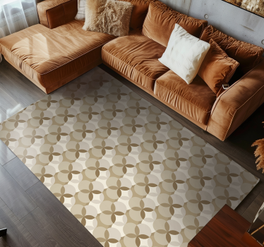 Alfombra vinílica beige círculos - TenVinilo