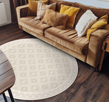 Alfombra vinílica beige losanges tribales - TenVinilo