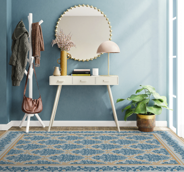 Alfombra vinílica recibidor elegante barroco floral - TenVinilo