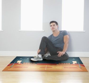 Alfombra pvc cancha baloncesto con nombre - TenVinilo