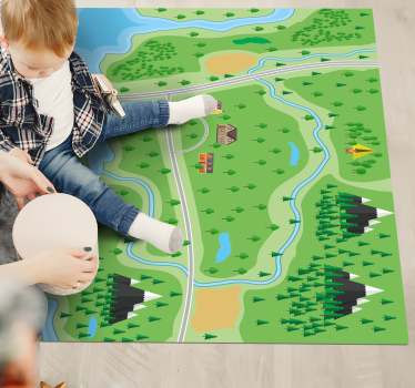 Alfombra vinílica carretera camino de juego interactivo - TenVinilo
