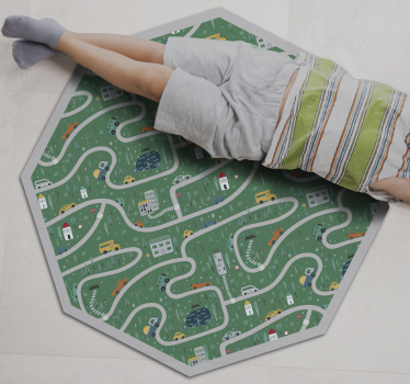 Alfombra vinílica carretera caminos juguetones - TenVinilo