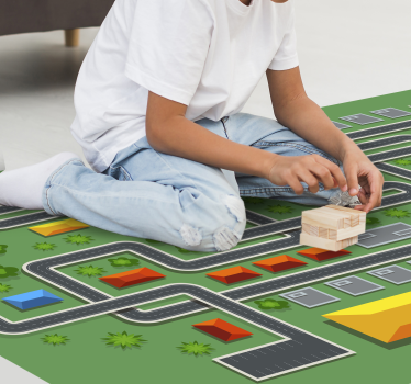 Alfombra vinílica carretera diseño de carreteras urbanas - TenVinilo