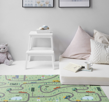 Alfombra vinílica carretera mapa de tráfico de la ciudad - TenVinilo