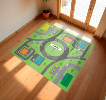 Alfombra carreteras ciudad con nombre - TenVinilo
