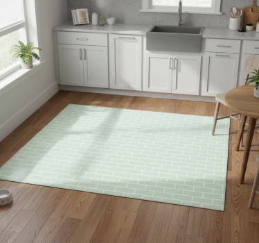 Alfombra vinílica cocina adhesivo de ladrillos verdes - TenVinilo
