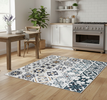 Alfombra vinílica cocina adhesivos de azulejos vintage - TenVinilo
