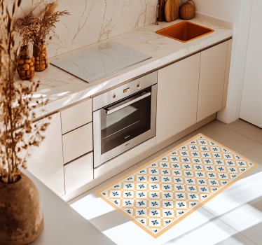 Alfombra vinílica cocina amarillo hidráulico - TenVinilo