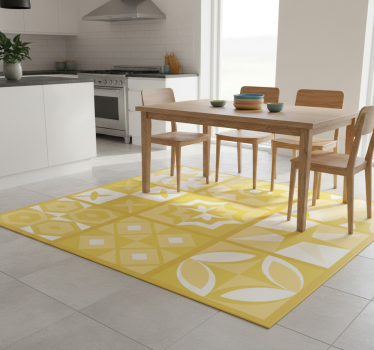 Alfombra vinílica cocina amarillo iluminante - TenVinilo