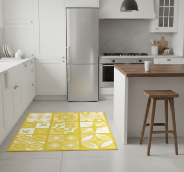 Alfombra vinílica cocina amarillo iluminante - TenVinilo