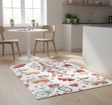 Alfombra vinílica cocina amor parís - TenVinilo