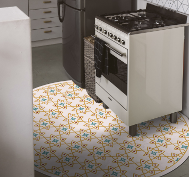 Alfombra vinílica cocina arreglo de mosaico vibrante - TenVinilo
