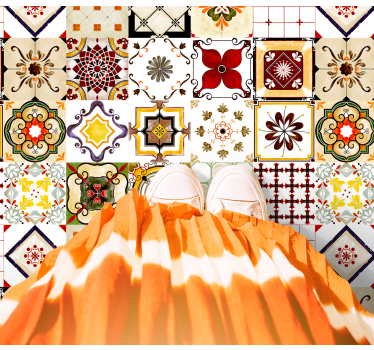 Alfombra vinílica cocina Azulejo de estilo portugués - TenVinilo