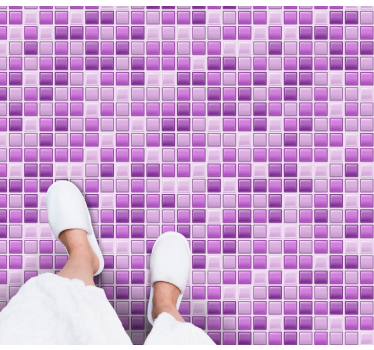 Alfombra vinílica cocina Azulejo de tonos morados - TenVinilo