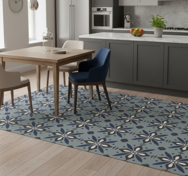 Alfombra vinílica cocina azulejo hidráulico colorido - TenVinilo