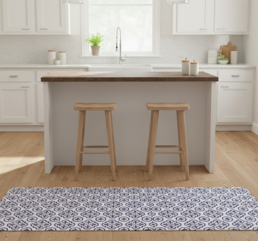 Alfombra vinílica cocina azulejo portugués azul - TenVinilo