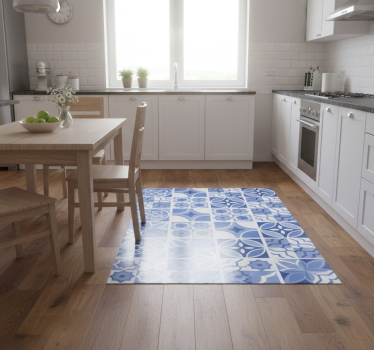 Alfombra vinílica cocina azulejos cindito tiles - TenVinilo