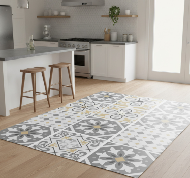 Alfombra vinílica cocina azulejos de cemento amiaz - TenVinilo