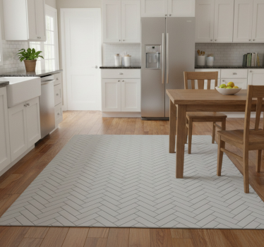 Alfombra vinílica cocina azulejos gris espiga - TenVinilo