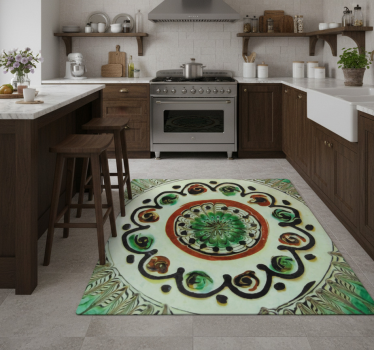 Alfombra vinílica cocina azulejos horezu - TenVinilo