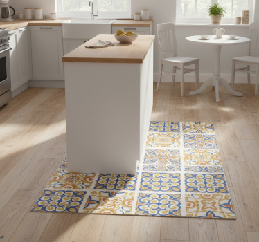 Alfombra vinílica cocina azulejos sicilianos - TenVinilo